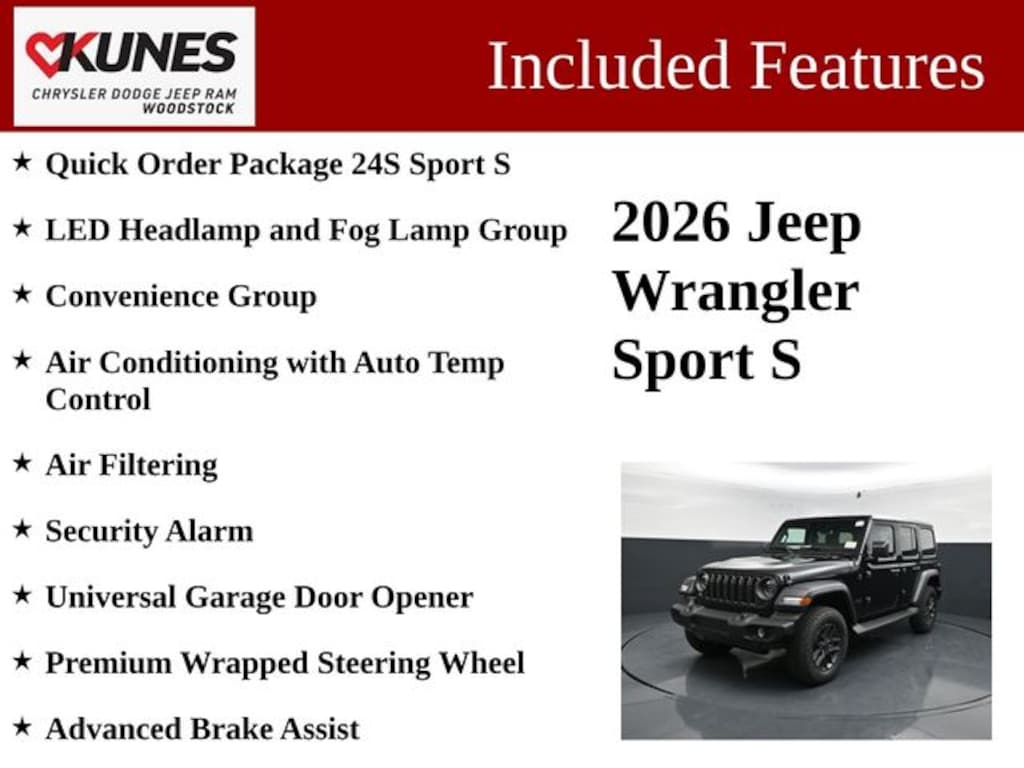 New 2026 Jeep Wrangler Sport S Sport Utility