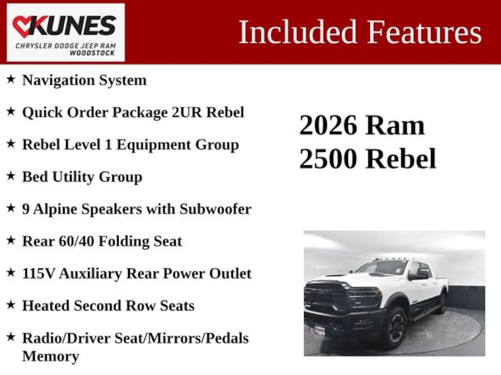 New 2026 Ram 2500 Rebel Pickup