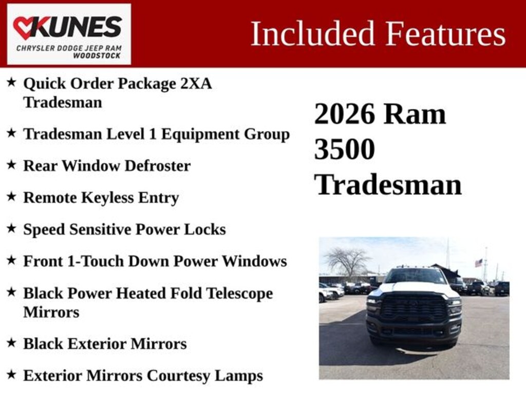 New 2026 Ram 3500 Chassis Cab Tradesman 167.5 WB Pickup
