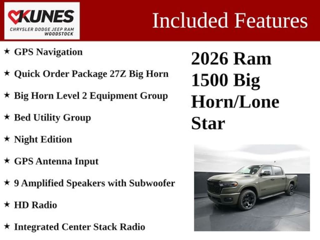 New 2026 Ram 1500 Big Horn/Lone Star Pickup