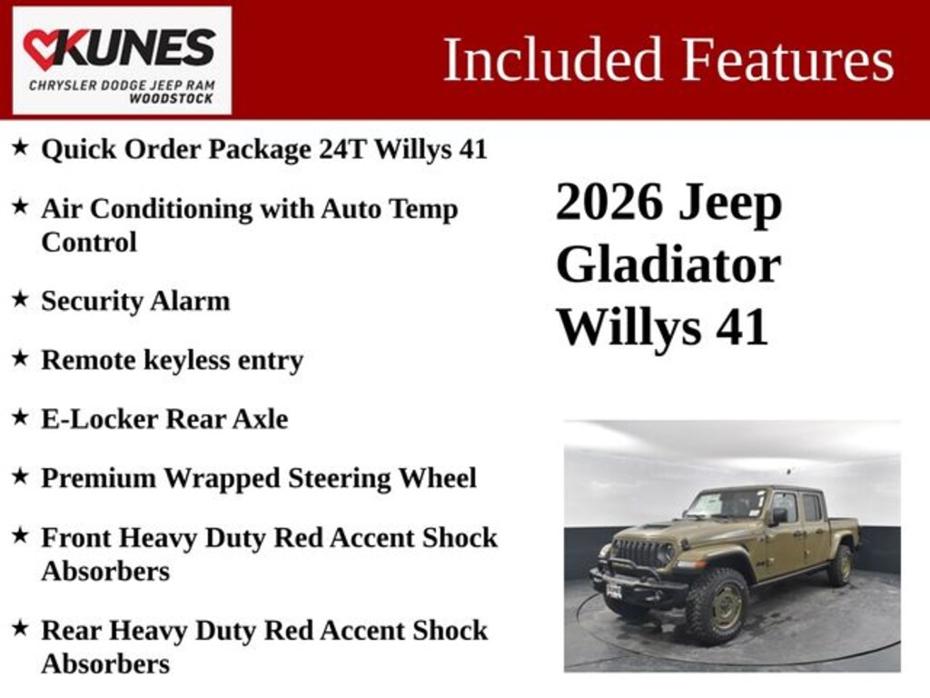 New 2026 Jeep Gladiator Willys Pickup