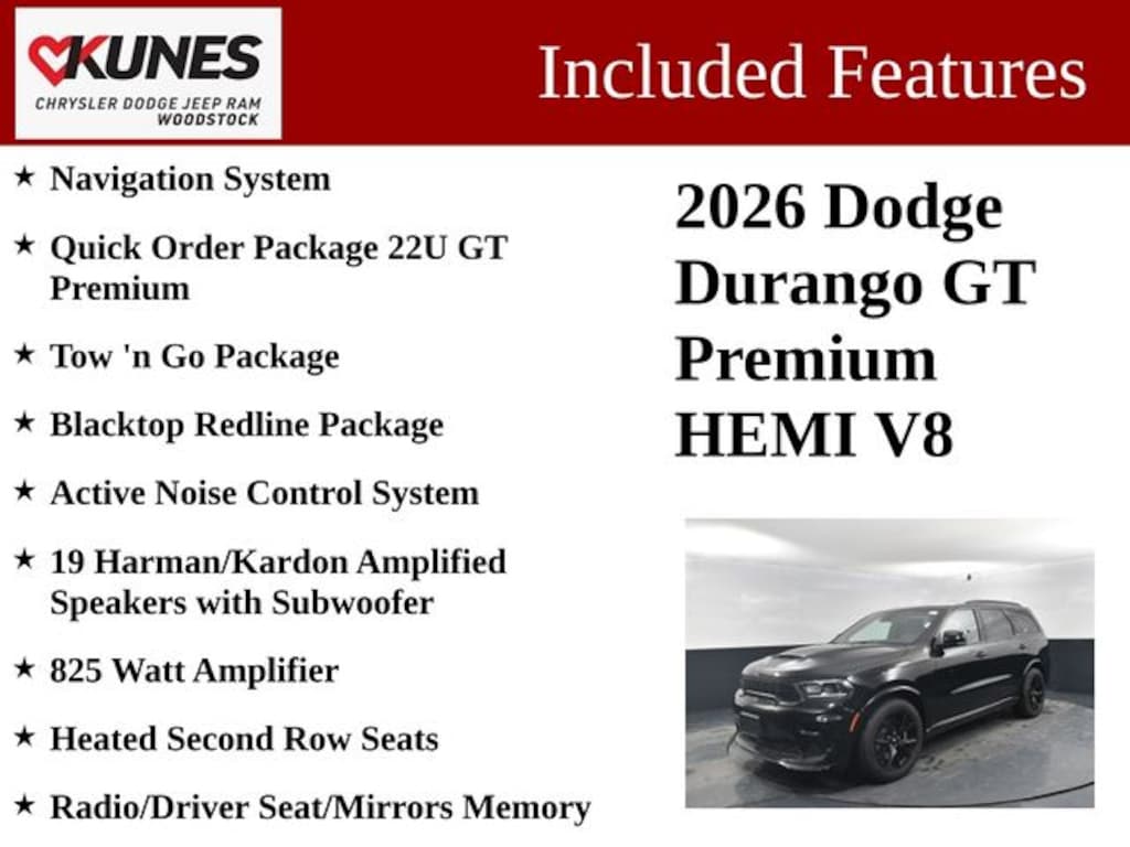 New 2026 Dodge Durango GT Premium Hemi V8 Sport Utility