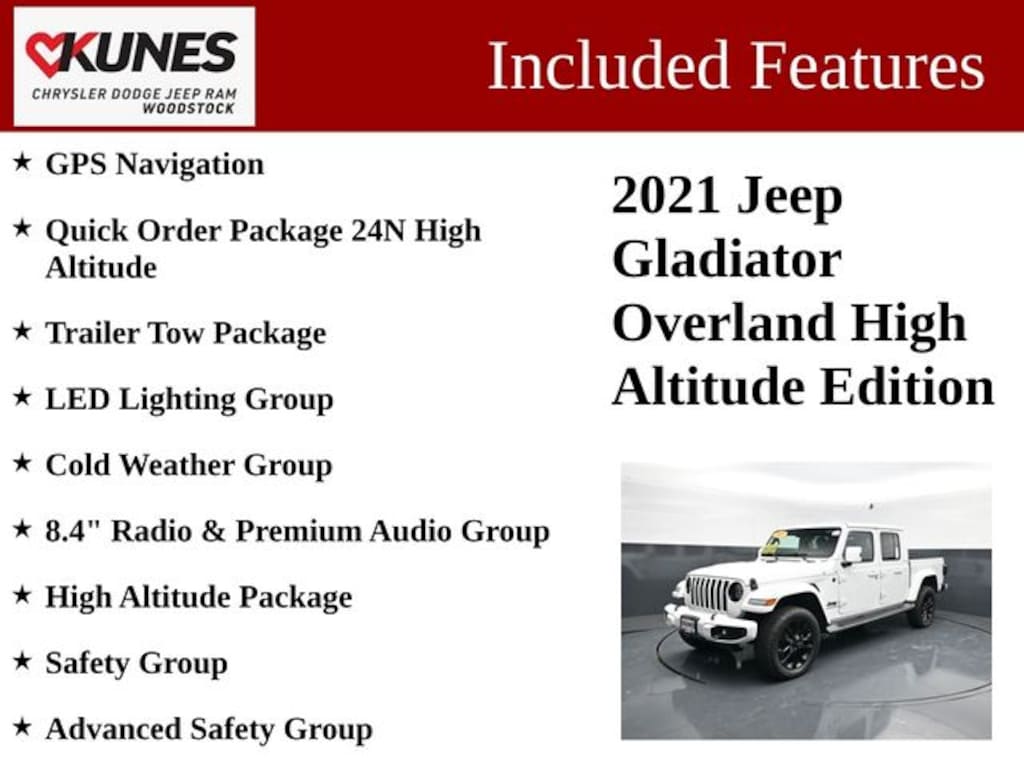 Used 2021 Jeep Gladiator Overland Truck Crew Cab