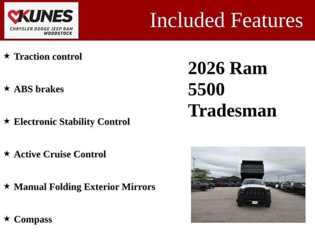 New 2026 Ram 5500 Chassis Cab Tradesman 16ft Dump Pickup