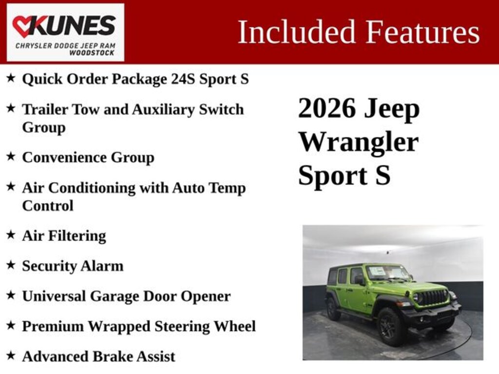 New 2026 Jeep Wrangler Sport S Sport Utility