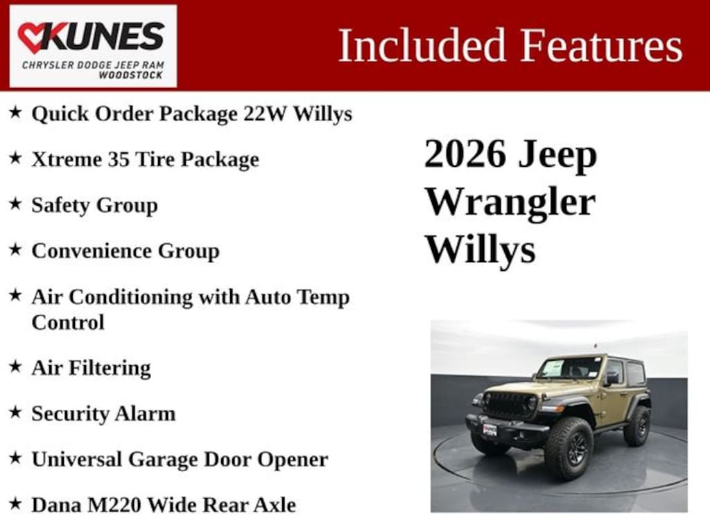 New 2026 Jeep Wrangler Willys Sport Utility