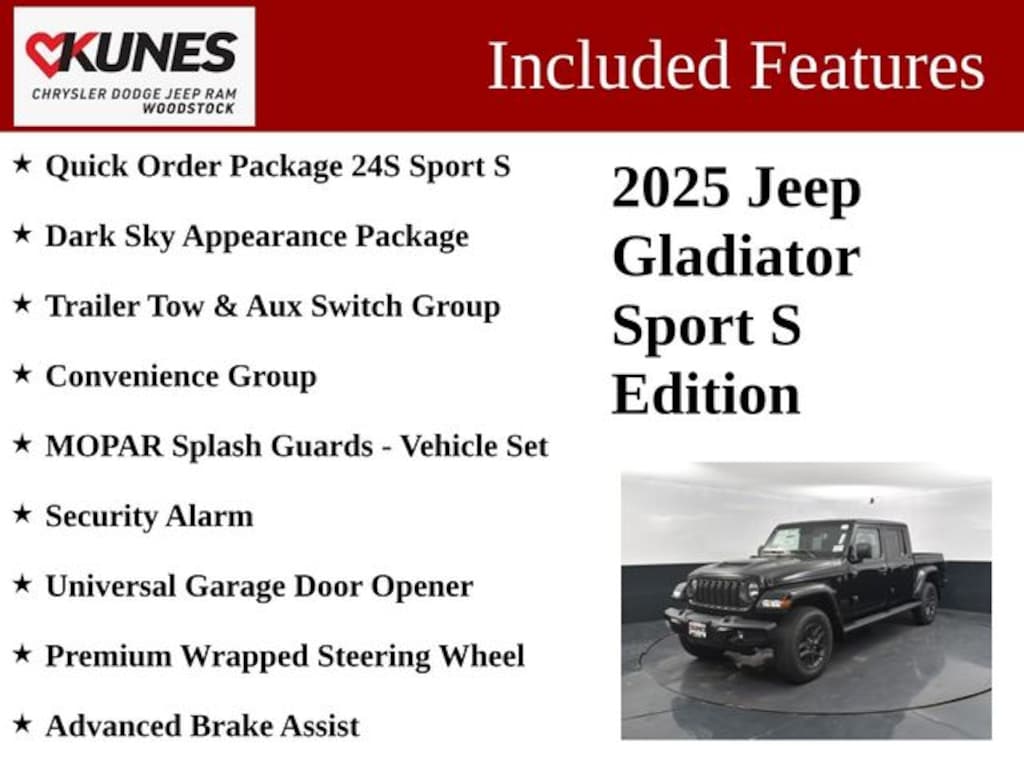 New 2025 Jeep Gladiator Sport S Pickup
