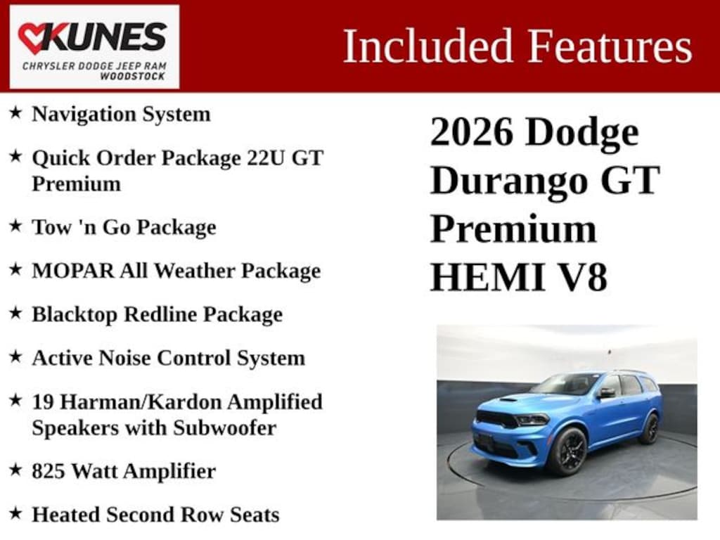 New 2026 Dodge Durango GT Premium Hemi V8 Sport Utility