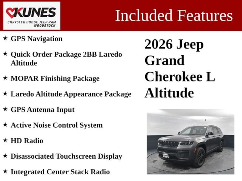 New 2026 Jeep Grand Cherokee L Altitude Sport Utility