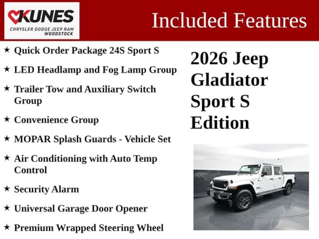 New 2026 Jeep Gladiator Sport S Pickup