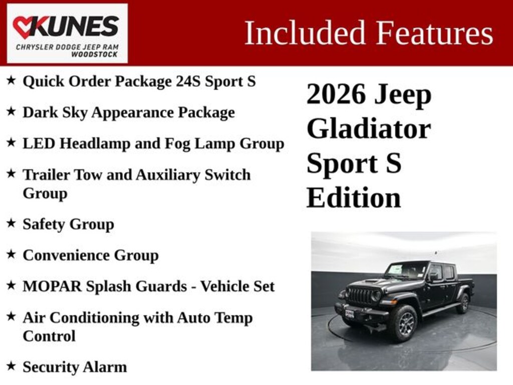 New 2026 Jeep Gladiator Sport S Pickup