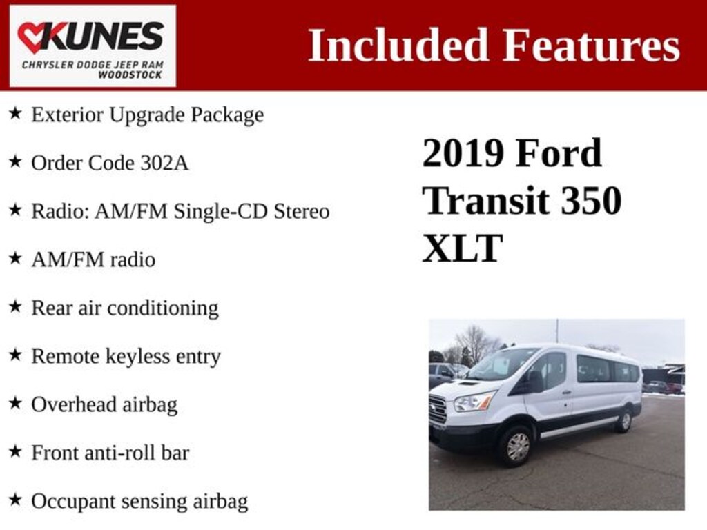 Used 2019 Ford Transit-350 Wagon Low Roof Passenger Van