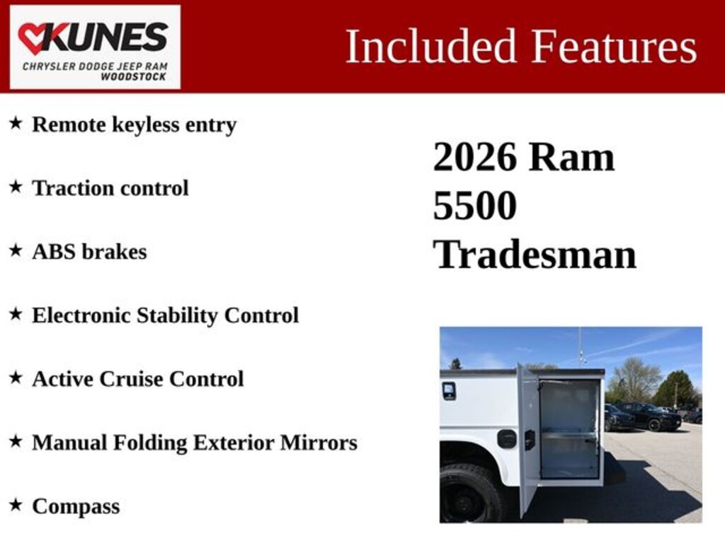 New 2026 Ram 5500 Chassis Cab Tradesman Utility Box Pickup