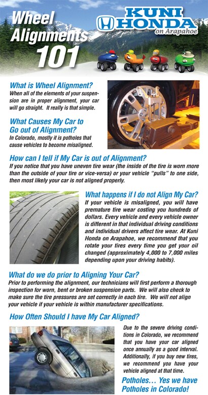 Wheel Alignments Service At Kuni Honda On Arapahoe Centennial Auto Repair