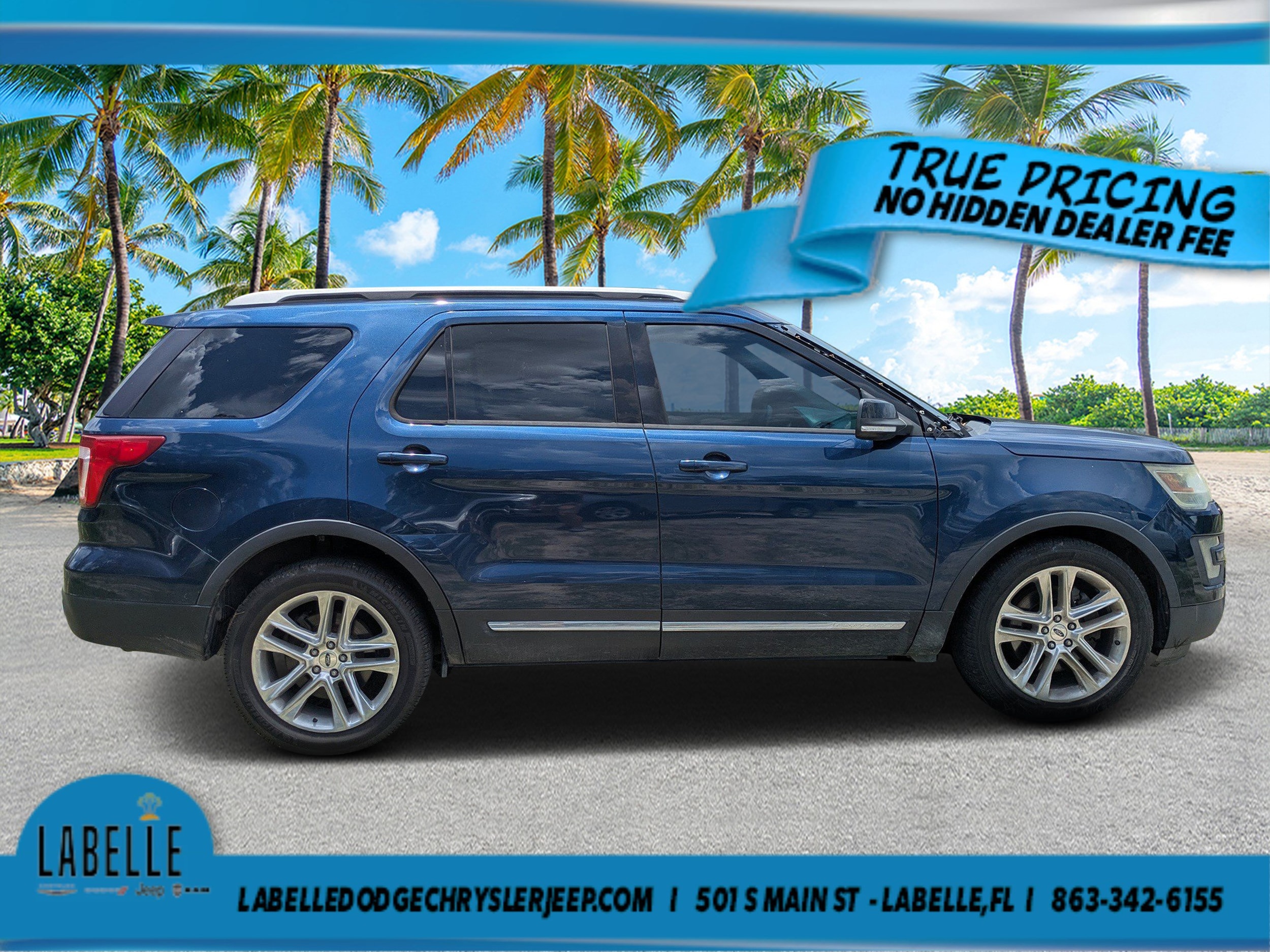 Used 2016 Ford Explorer XLT with VIN 1FM5K7D88GGC30505 for sale in LaBelle, FL
