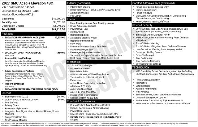 2027 GMC Acadia Elevation - Photo 30