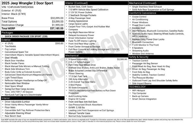 2025 Jeep Wrangler 2-Door Sport - Photo 31