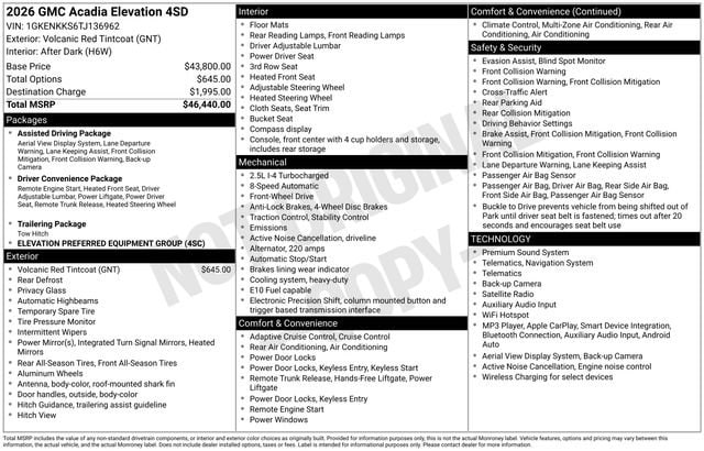 2026 GMC Acadia Elevation - Photo 34
