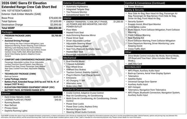 2026 GMC Sierra EV Elevation - Photo 39