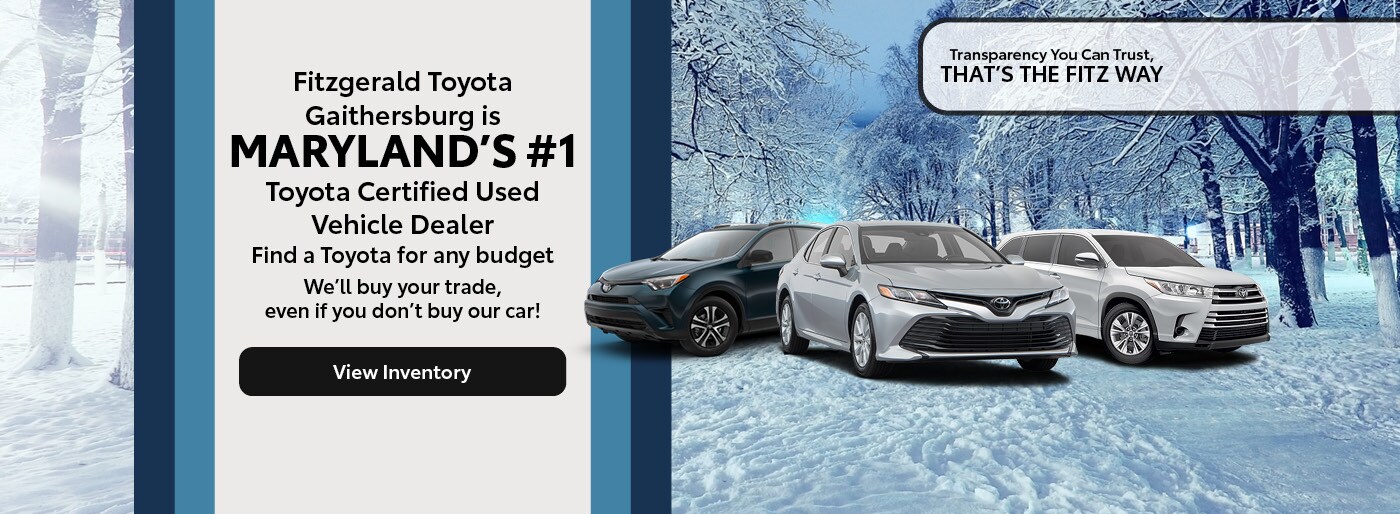 New & Used Toyota Dealer Gaithersburg Fitzgerald Toyota Near Germantown