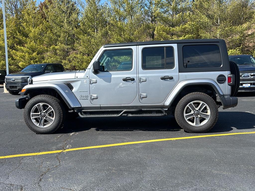 Used 2019 Jeep Wrangler Unlimited Sahara with VIN 1C4HJXEN8KW687273 for sale in Lake Geneva, WI