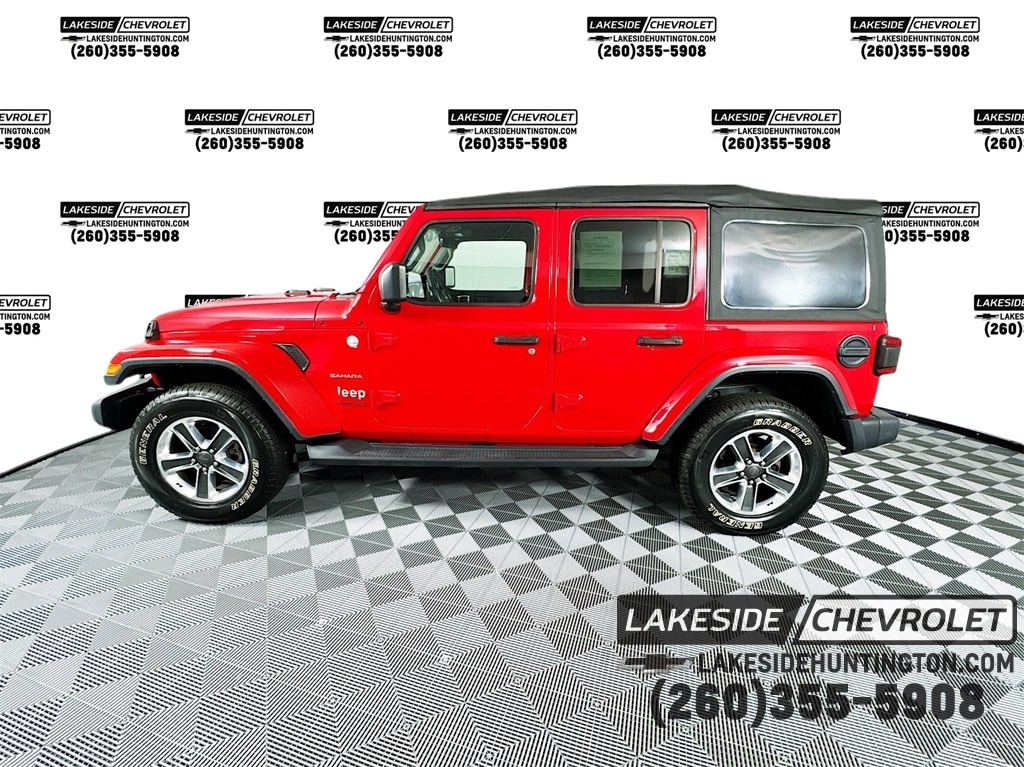 Used 2018 Jeep All-New Wrangler Unlimited Sahara with VIN 1C4HJXEG0JW193814 for sale in Huntington, IN