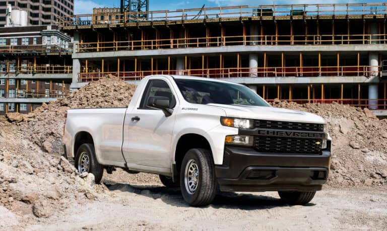 2021 Chevy Silverado 1500 at construction site