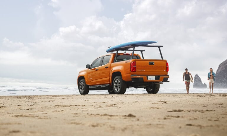 2021 Chevy Colorado parked on beach