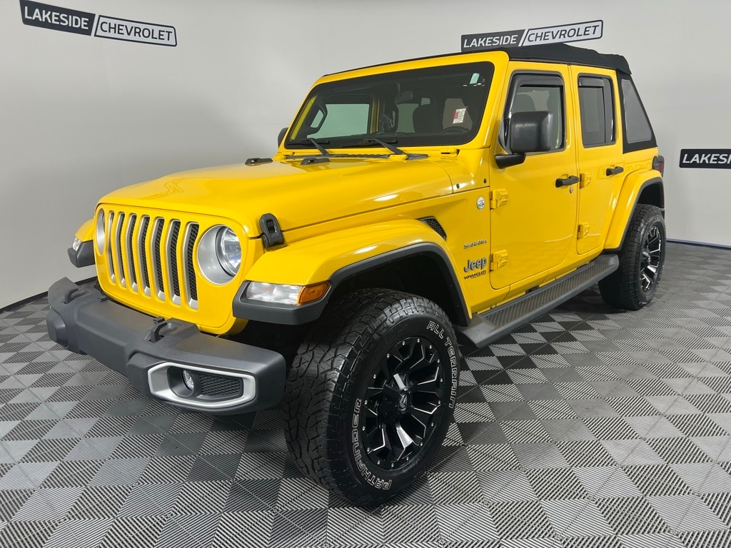 Used 2020 Jeep Wrangler Unlimited Sahara with VIN 1C4HJXEN1LW114779 for sale in Warsaw, IN