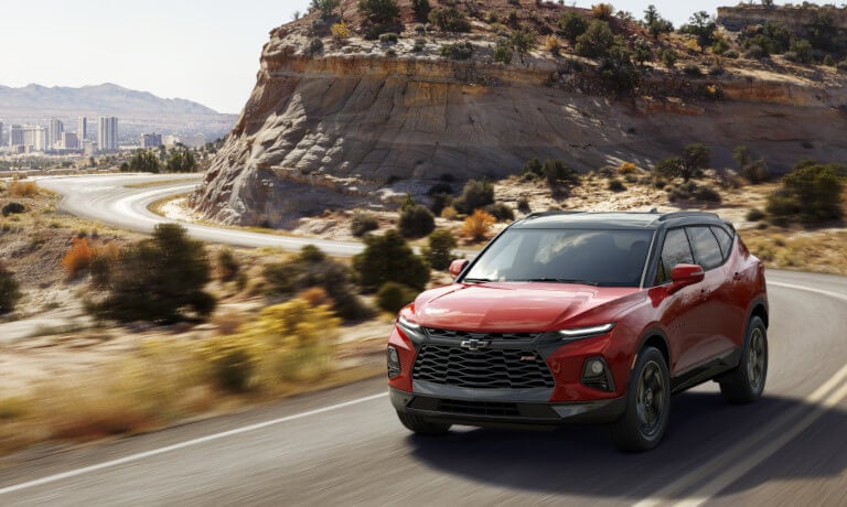 2022 Chevy Blazer exterior driving through a desert