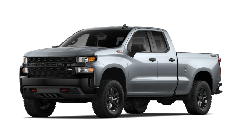 2022 Chevy Silverado 1500 Custom Trail Boss in Silver Ice exterior