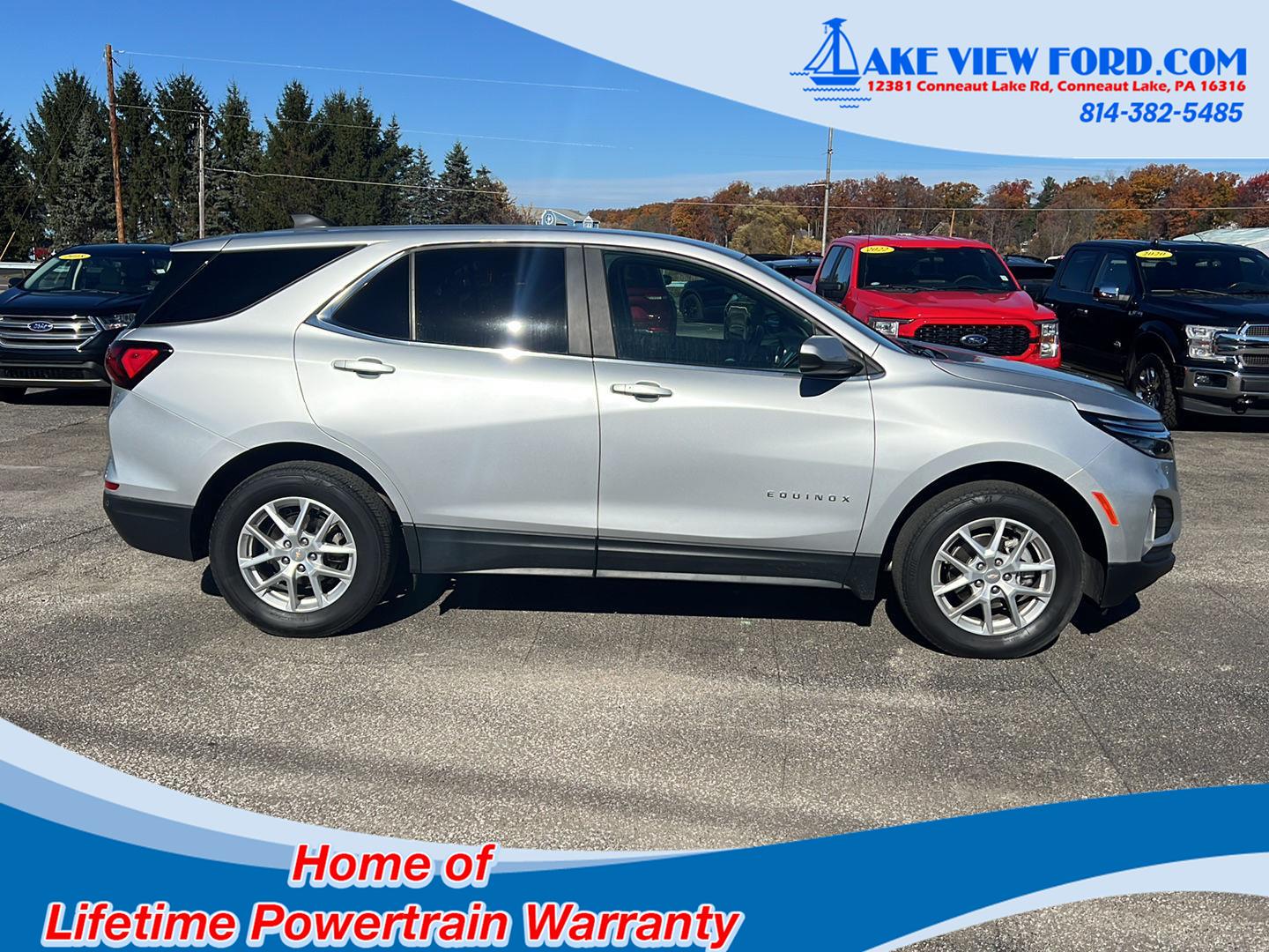 Used 2022 Chevrolet Equinox LT with VIN 3GNAXUEV7NL186455 for sale in Conneaut Lake, PA