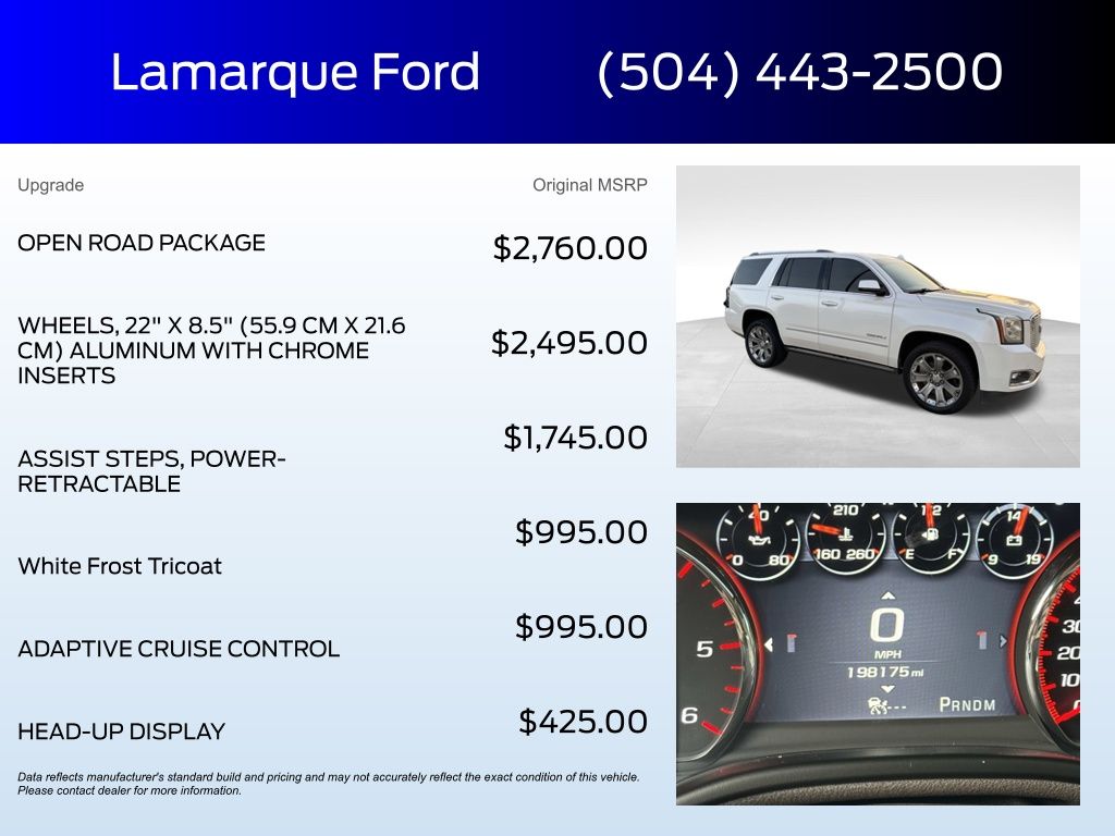 Used 2016 GMC Yukon Denali with VIN 1GKS2CKJ1GR166242 for sale in Kenner, LA