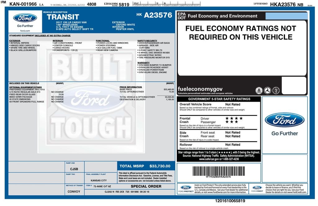 Used 2017 Ford Transit-150 Base Cargo Van
