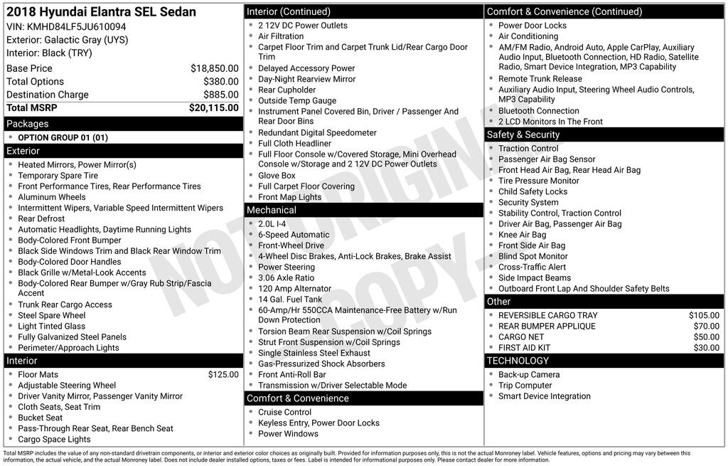 Used 2018 Hyundai Elantra SEL Sedan