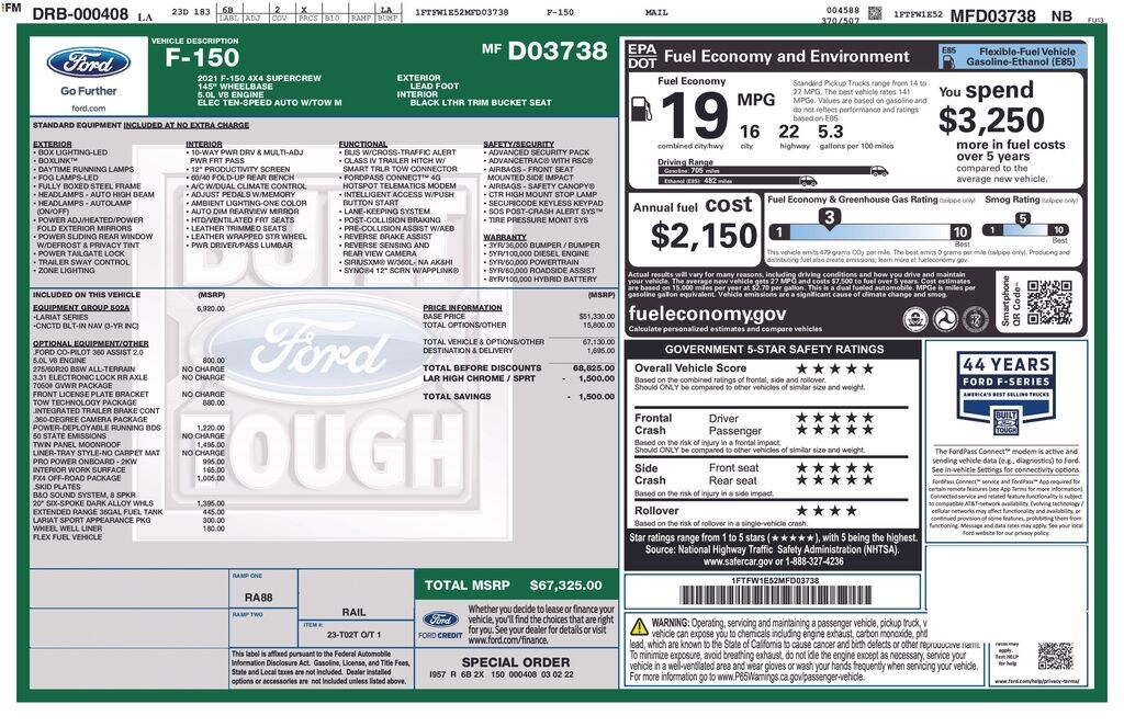 Used 2021 Ford F-150 Lariat Truck