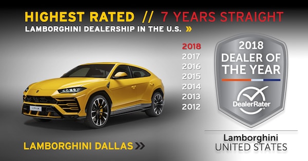 DealerRater Lamborghini Dealer of the Year 2018