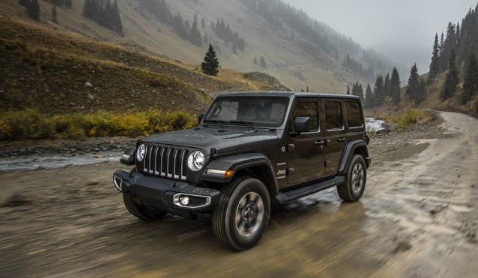 2019 Jeep Wrangler Front Driving Rain Exterior 2019 Jeep Wrangler Front Driving Rain Exterior