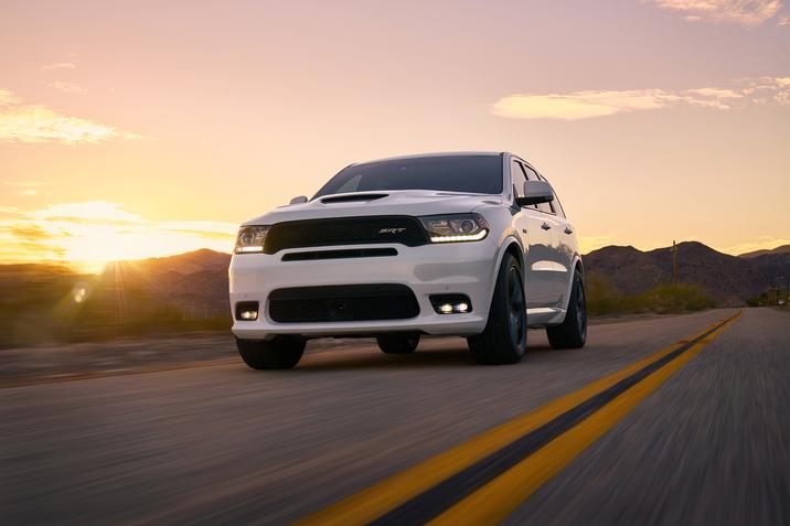 2018 Dodge Durango SRT White Driving Exterior 2018 Dodge Durango SRT White Driving Exterior