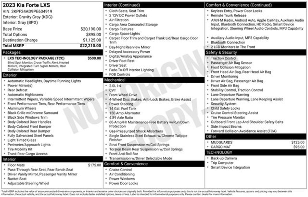 Used 2023 Kia Forte LXS Sedan