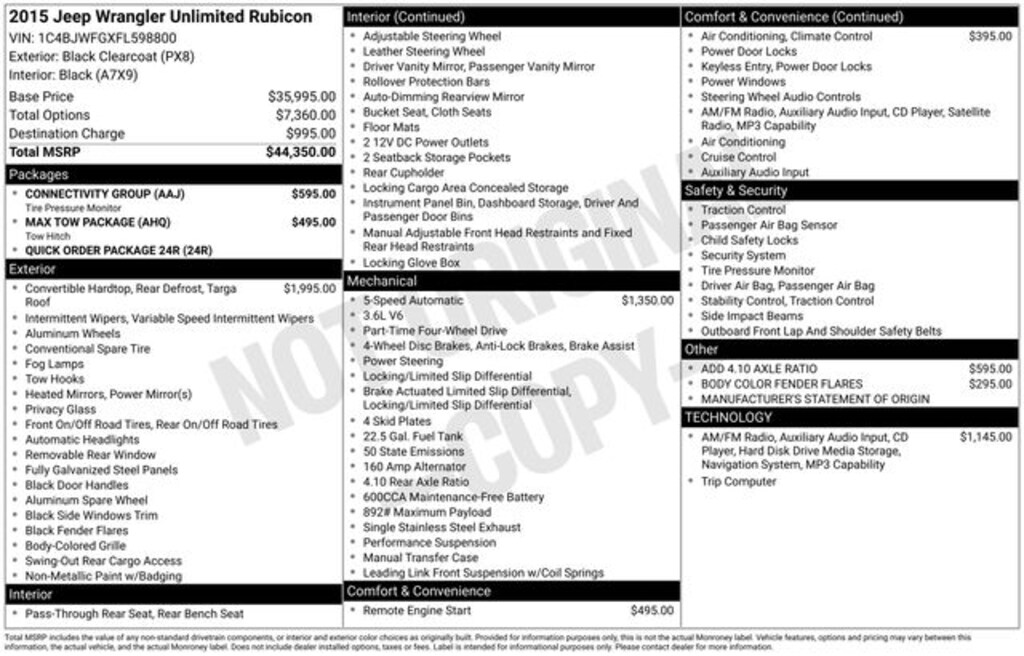 Used 2015 Jeep Wrangler Unlimited Rubicon SUV