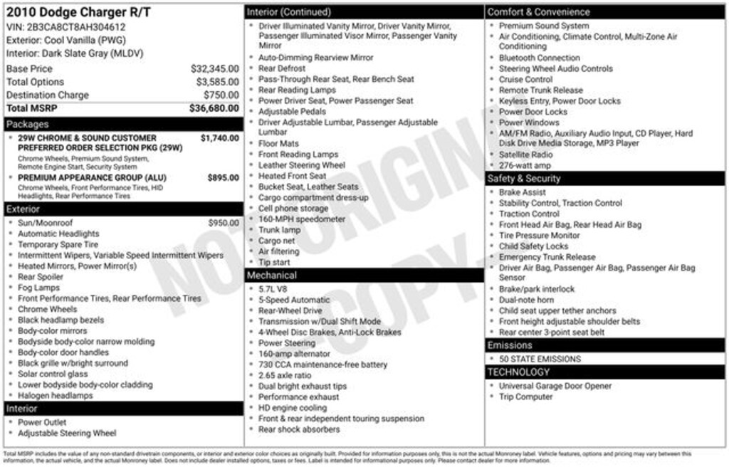 Used 2010 Dodge Charger R/T Sedan