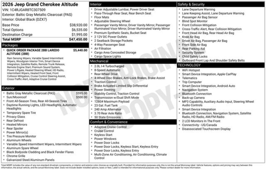 Used 2026 Jeep Grand Cherokee Altitude SUV