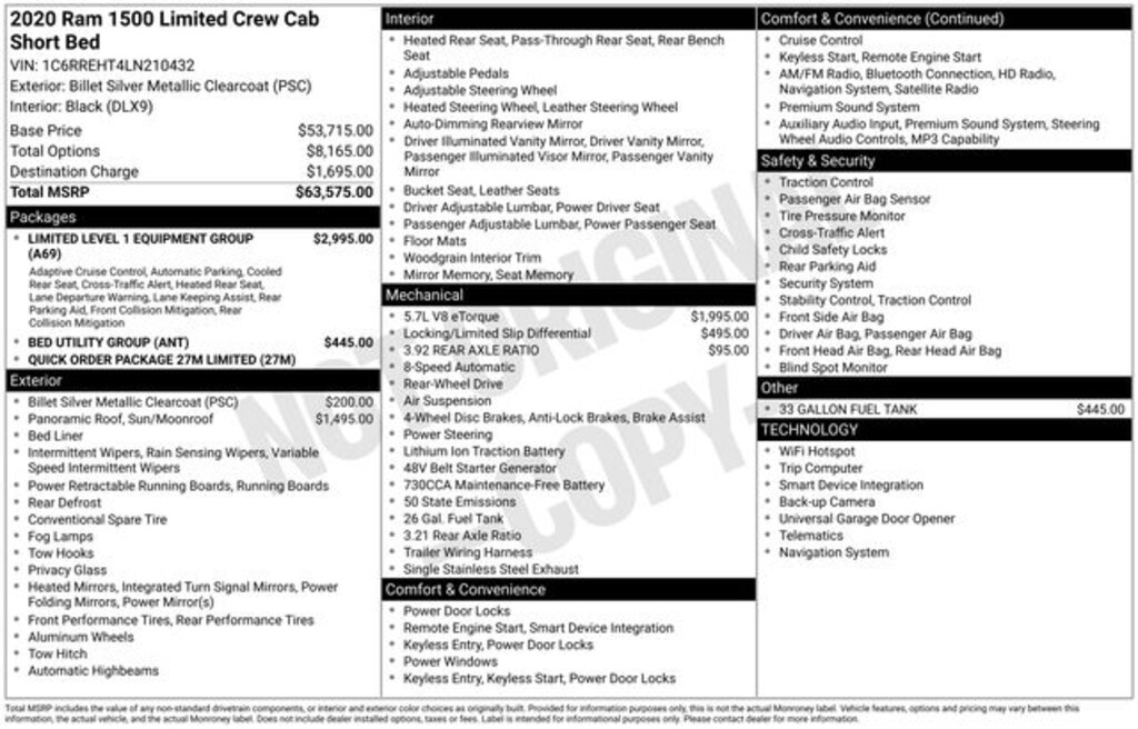 Used 2020 Ram 1500 Limited Truck