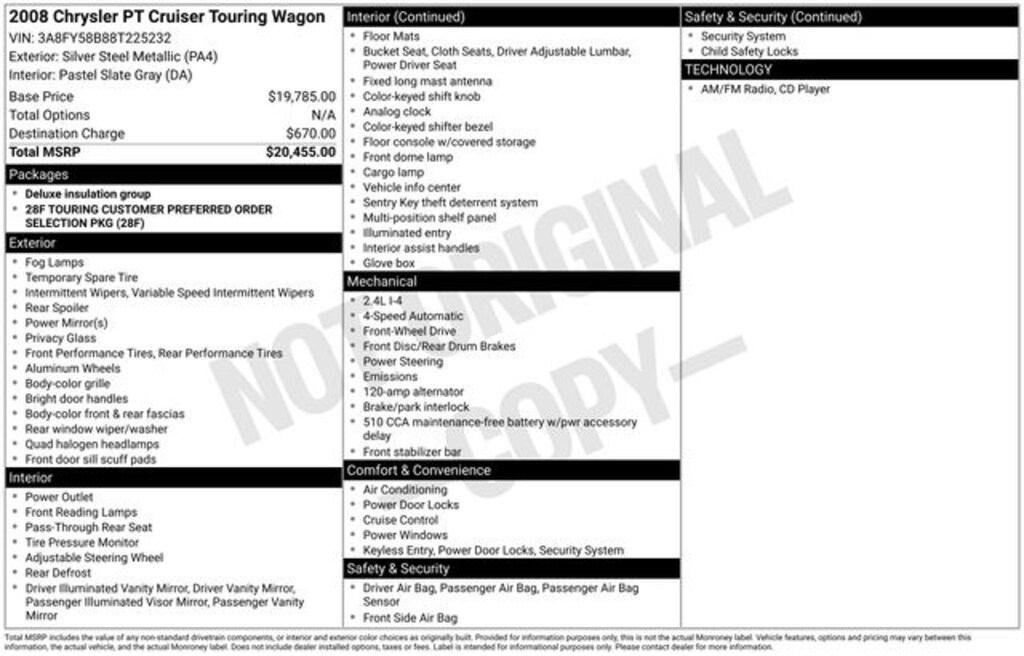Used 2008 Chrysler PT Cruiser Touring Wagon