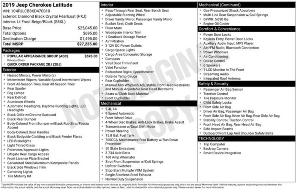 Used 2019 Jeep Cherokee Latitude SUV