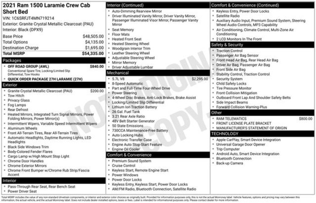 Used 2021 Ram 1500 Laramie Truck