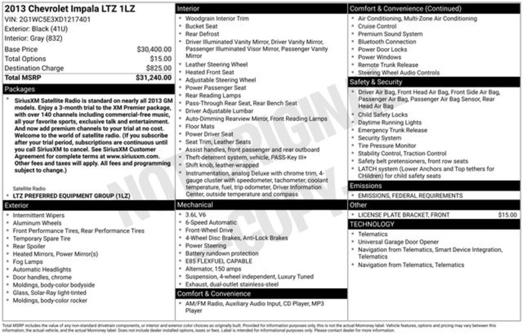 Used 2013 Chevrolet Impala LTZ Sedan