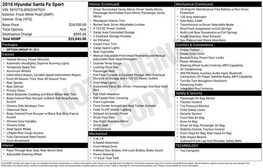 Used 2016 Hyundai Santa Fe Sport 2.4 Base SUV