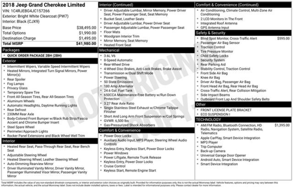 Used 2018 Jeep Grand Cherokee Limited SUV